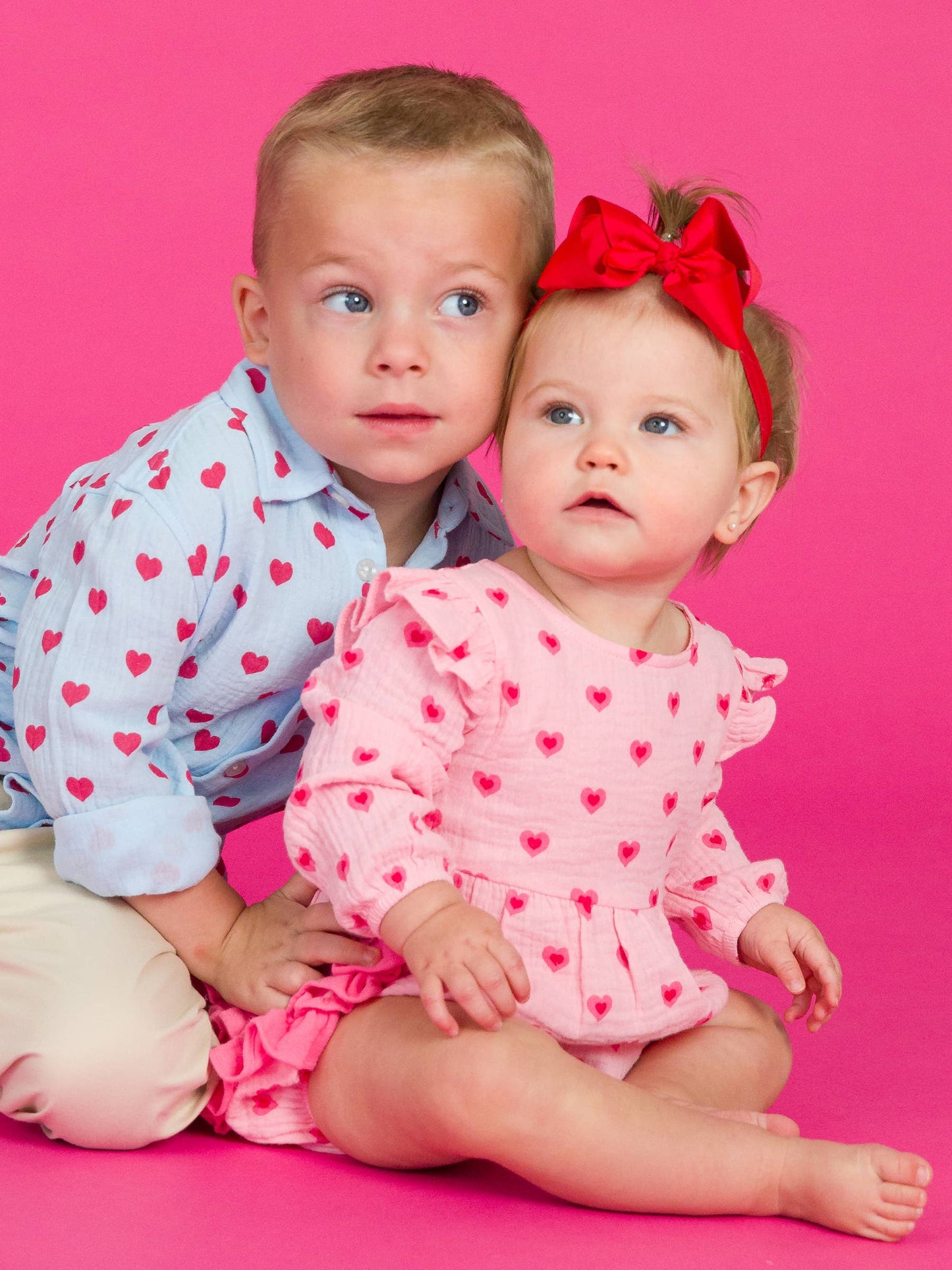 RuffleButts + RuggedButts - Boys Steal Your Heart Cotton Gauze Long Sleeve Button Down Shirt