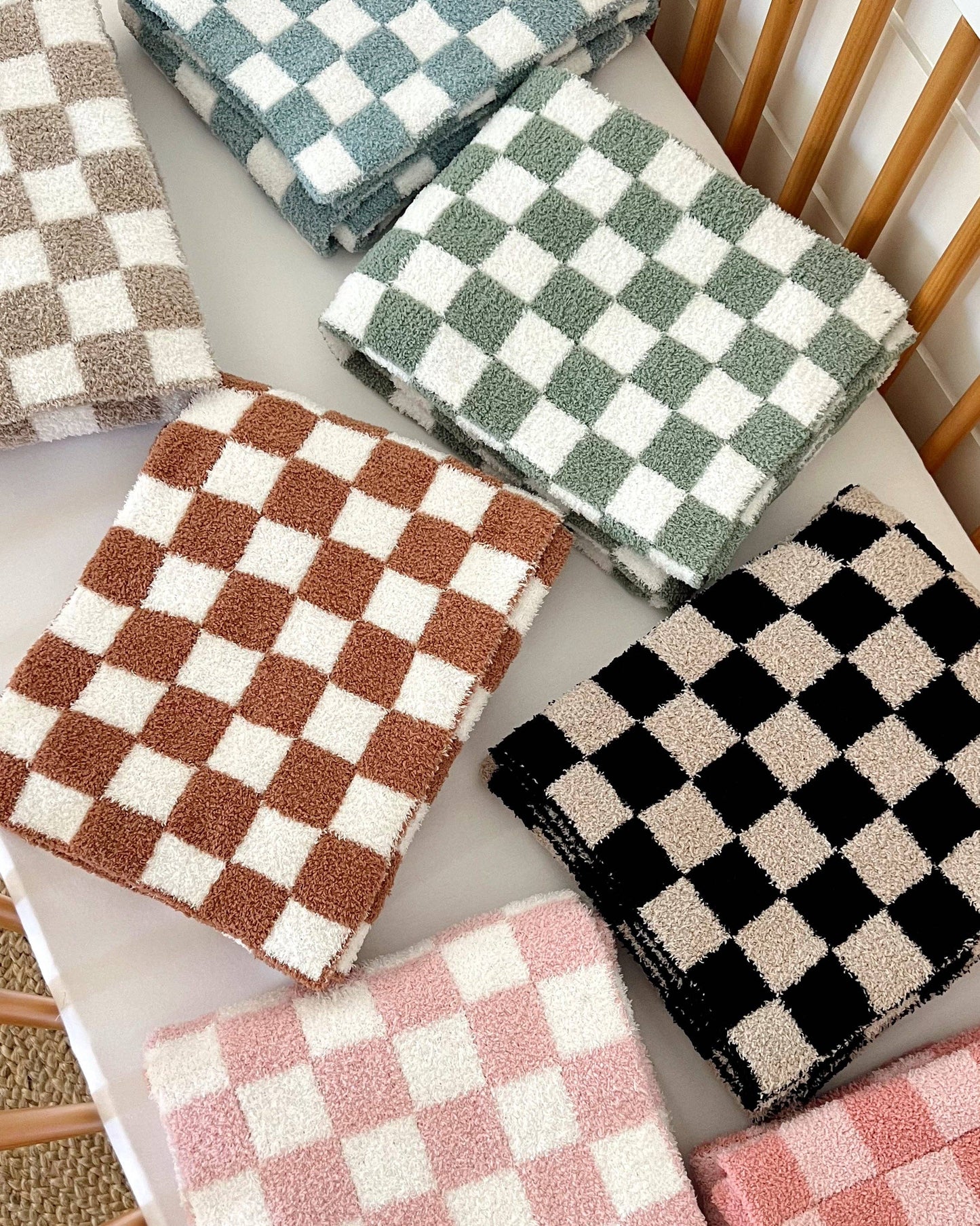 SpearmintLOVE - Phufy® Bliss Checkerboard Blanket, Cocoa