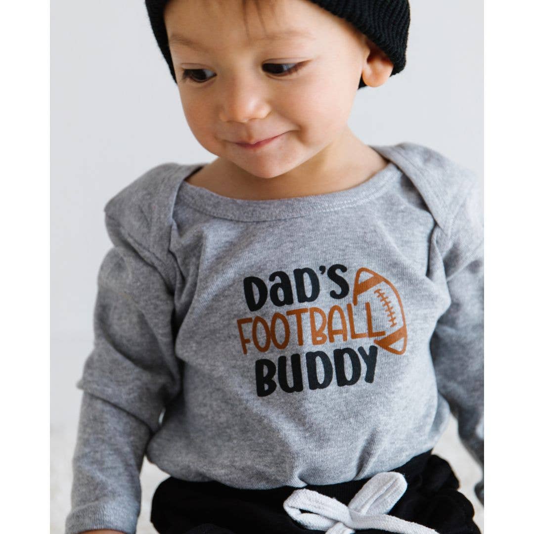 Dad's Football Buddy Black & Brown Long Sleeve Bodysuit