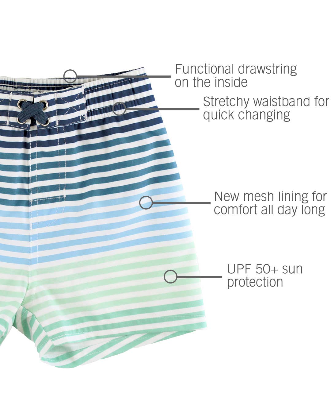 Coastal Stripes Swim Trunks