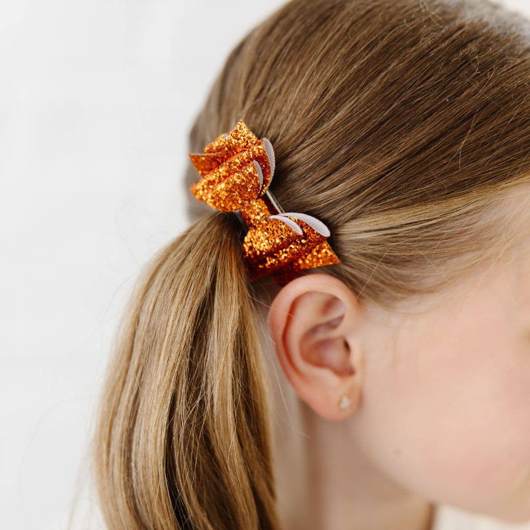 Spice Glitter Bow Clip Set