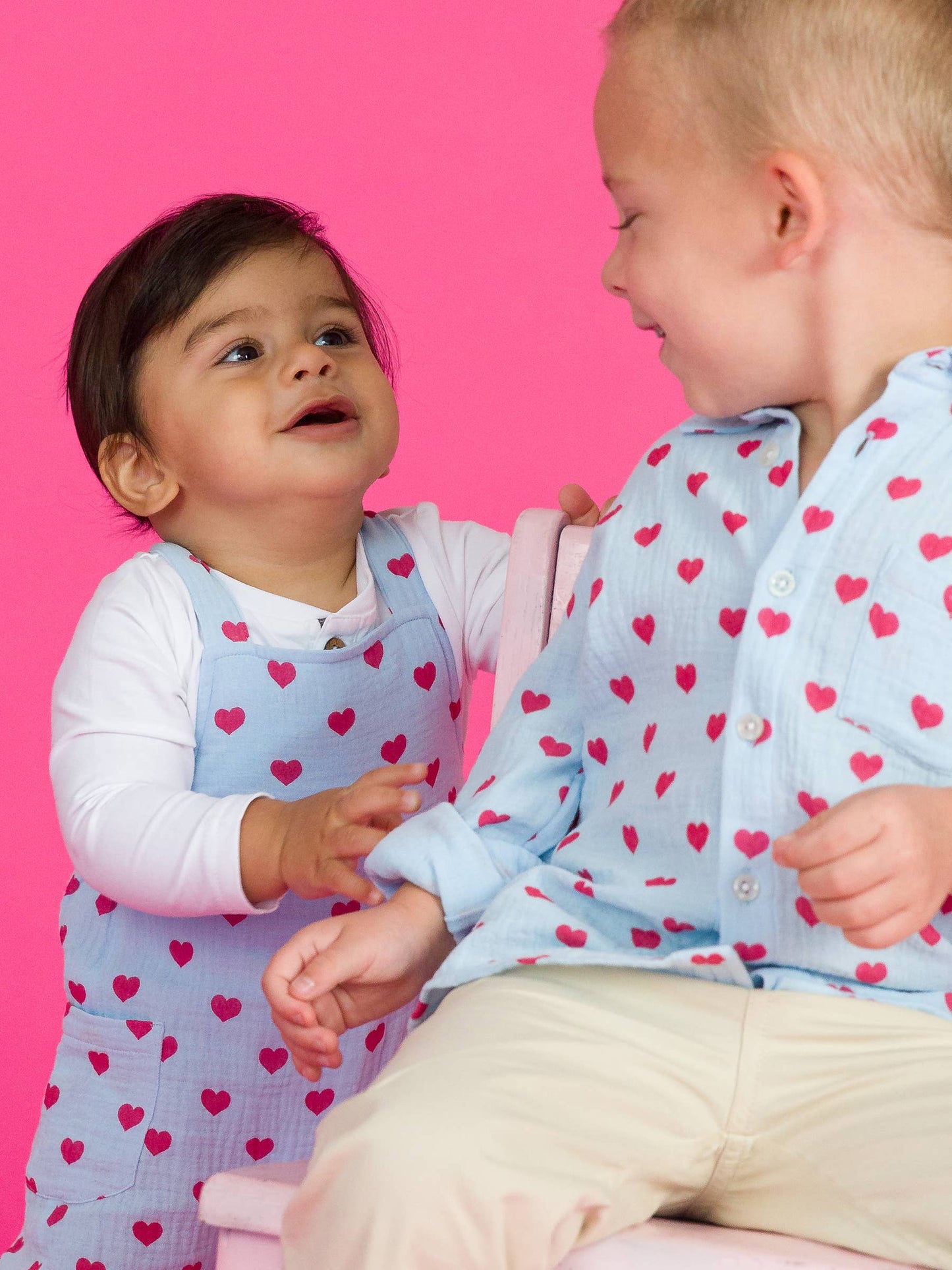 RuffleButts + RuggedButts - Boys Steal Your Heart Cotton Gauze Long Sleeve Button Down Shirt