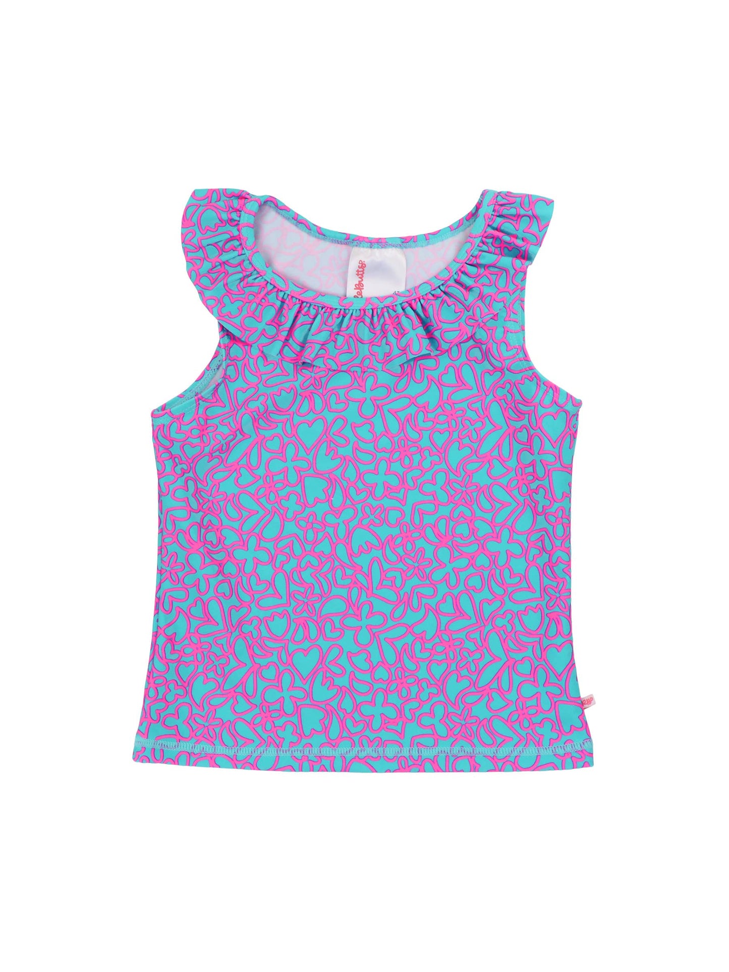 Girls Neon Glow Active Ruffle Tank Top