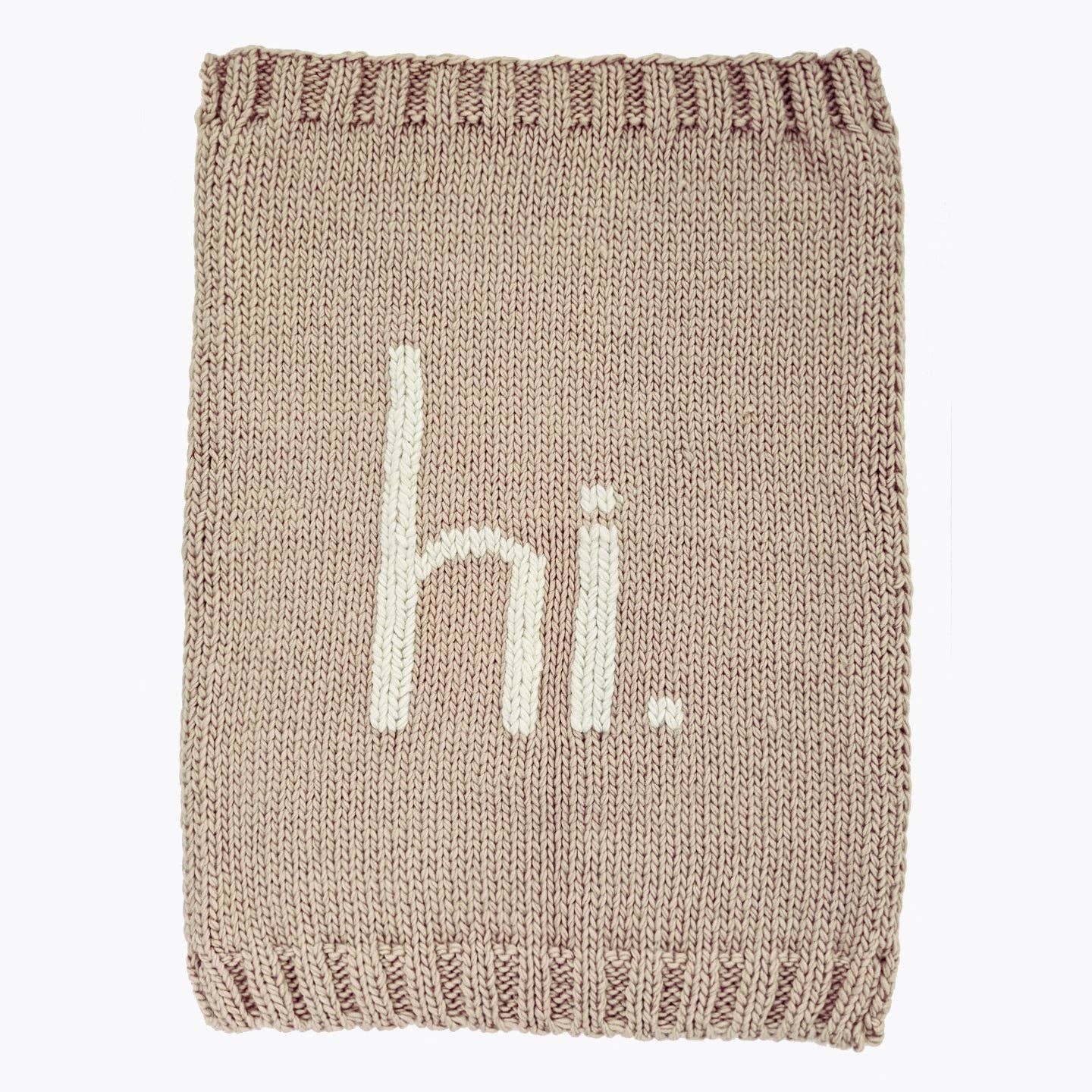 Huggalugs - Hi. Hand Knit Baby Blanket Pebble