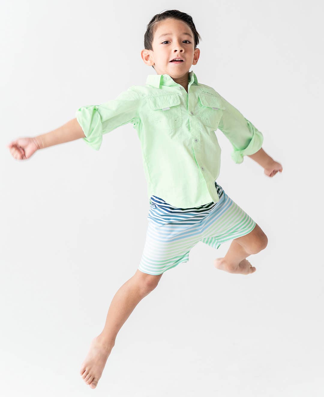 Coastal Stripes Swim Trunks