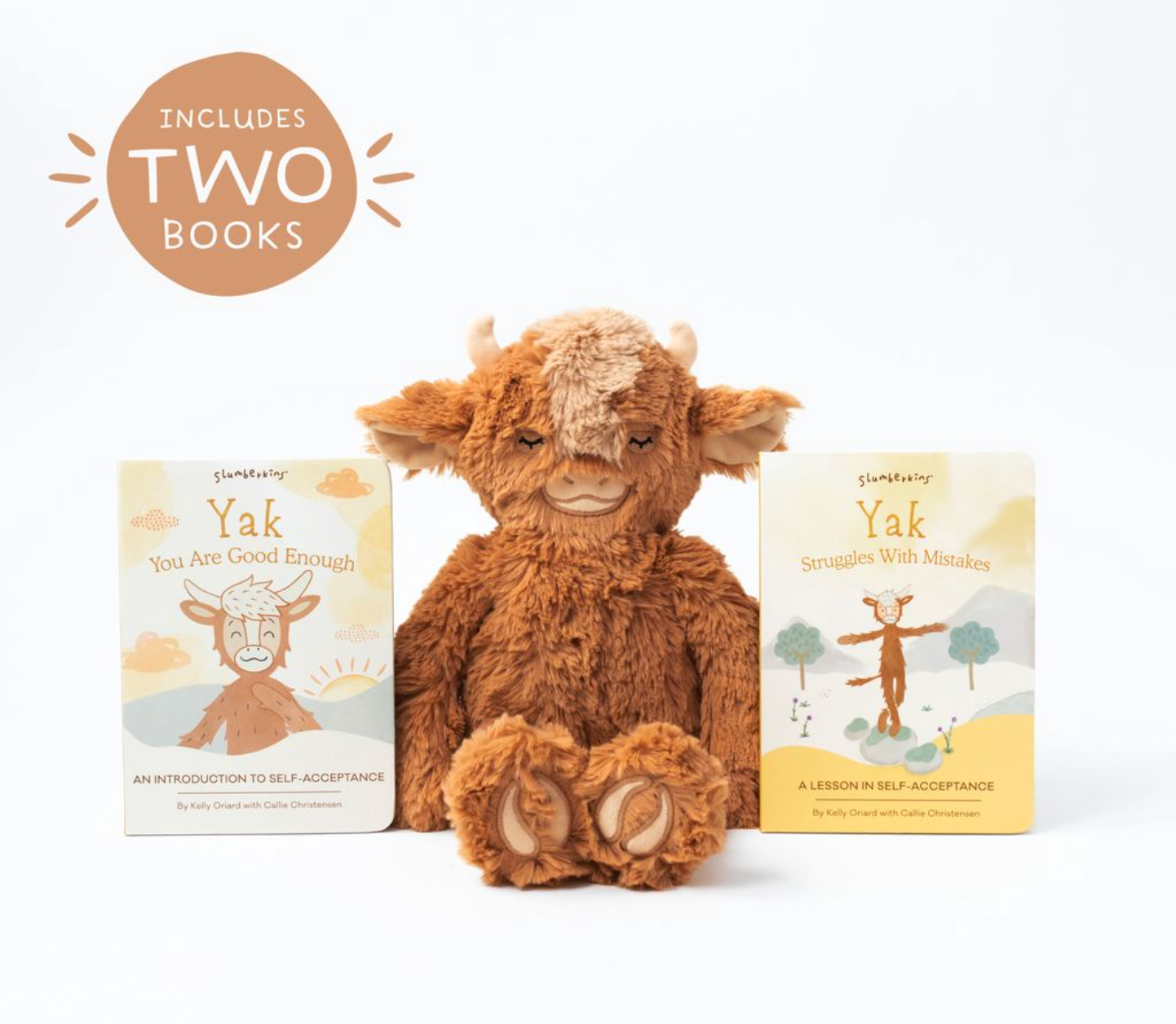 Slumberkins Inc. - Yak's Self-Acceptance Plush Snuggler Set - with 2 books!