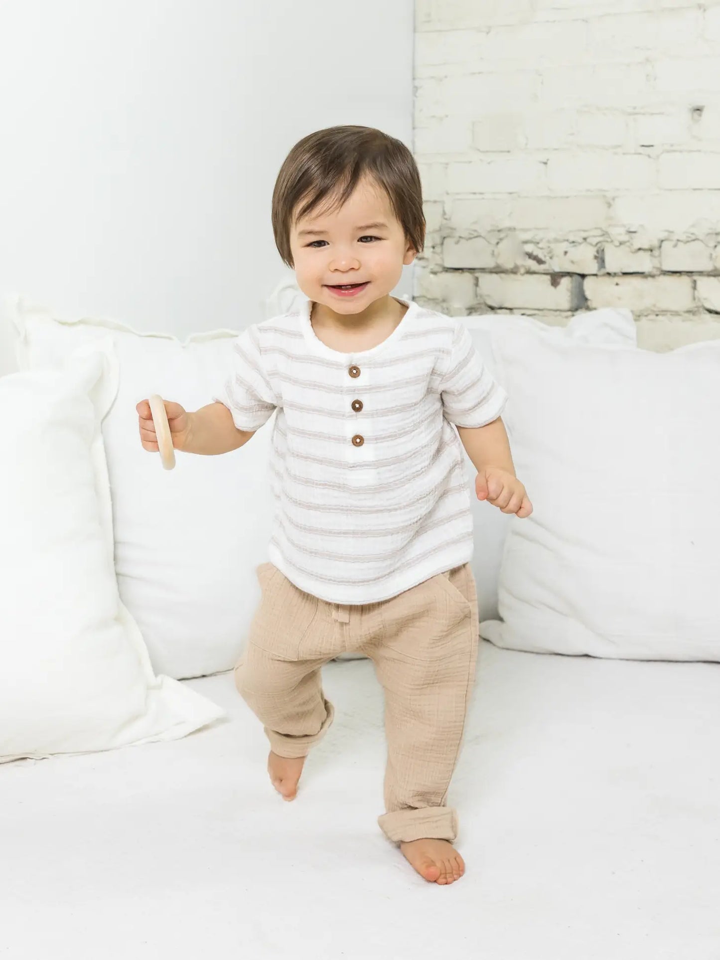Organic Baby and Kids Dean Muslin Henley