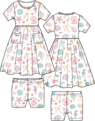 Beach Days - Twirly Dress with Cartwheel Short