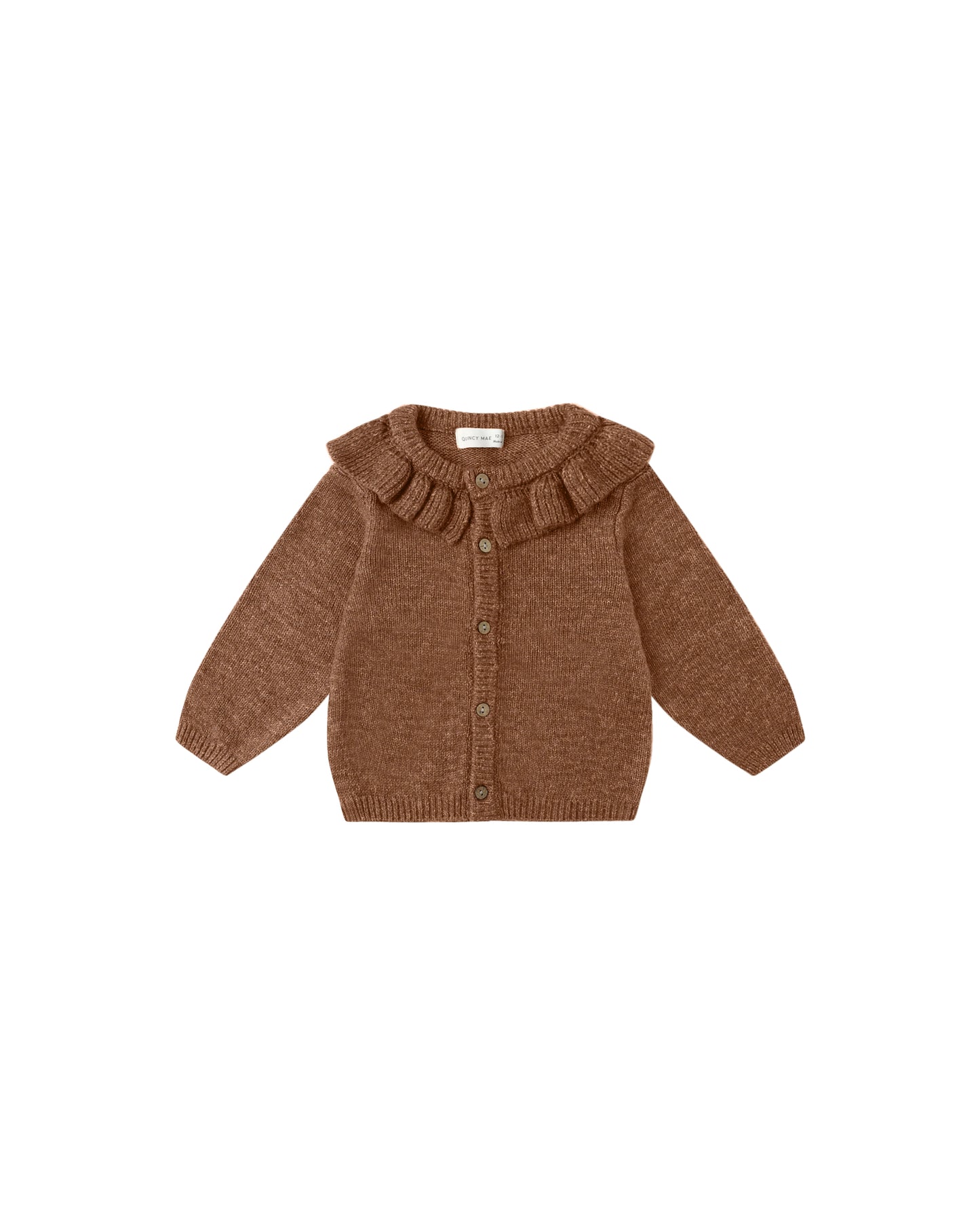 RUFFLE COLLAR CARDIGAN || HEATHERED CEDAR