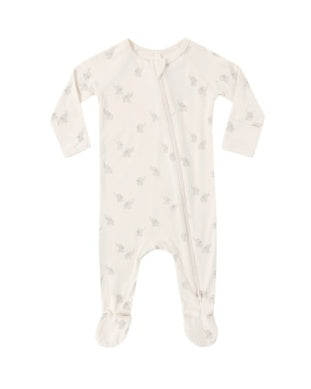 BAMBOO ZIP FOOTIE || ELEPHANTS