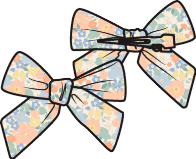 Georgia Floral - 2 Pack Bow Clips