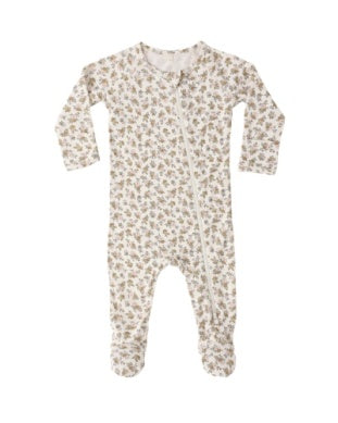 BAMBOO ZIP FOOTIE || WILDFLOWER