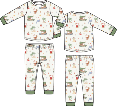 Beach Christmas - Long Sleeve Loungewear Set