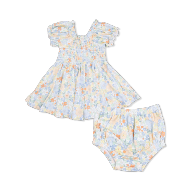 Georgia Floral - Smocked Twirly Dress and Bloomer