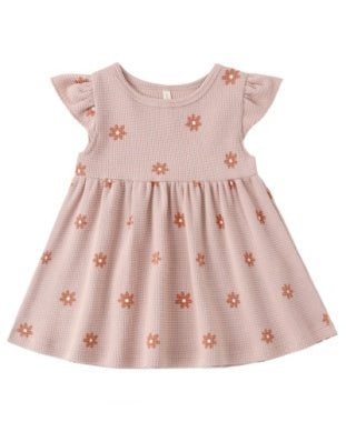 Flutter Sleeve Dress || Pink Daisy