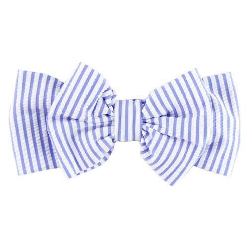 Periwinkle Blue Seersucker Swim Bow Headband