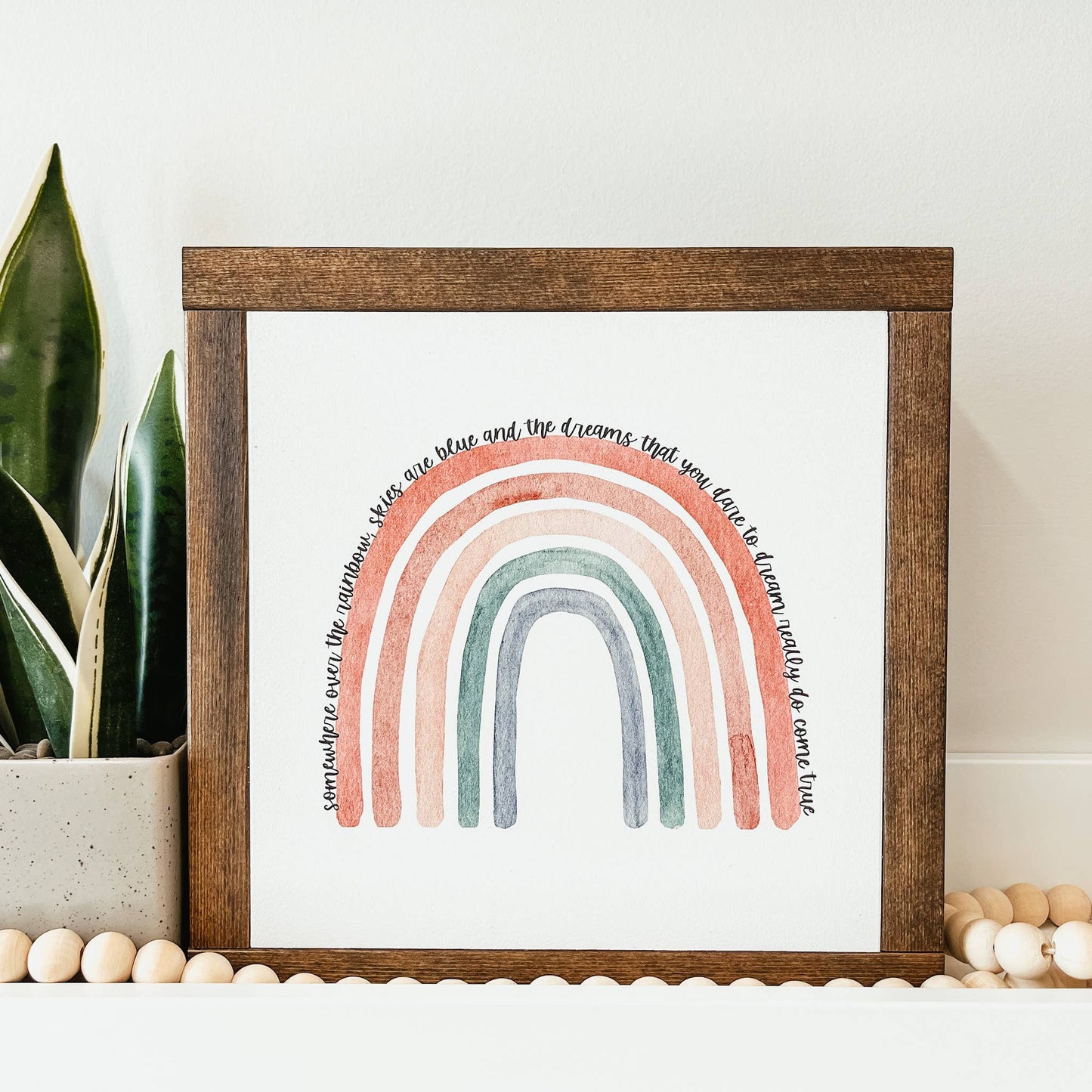 Somewhere Over The Rainbow Framed Sign