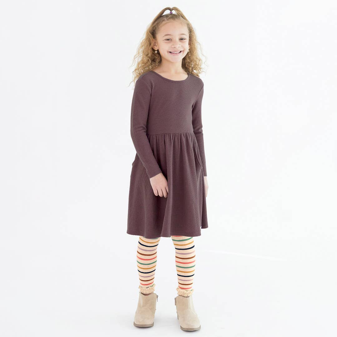 RuffleButts Baby Girls Stripe Patterned Footless Ruffle Tights in Sunrise Rainbow | Size 6-12m