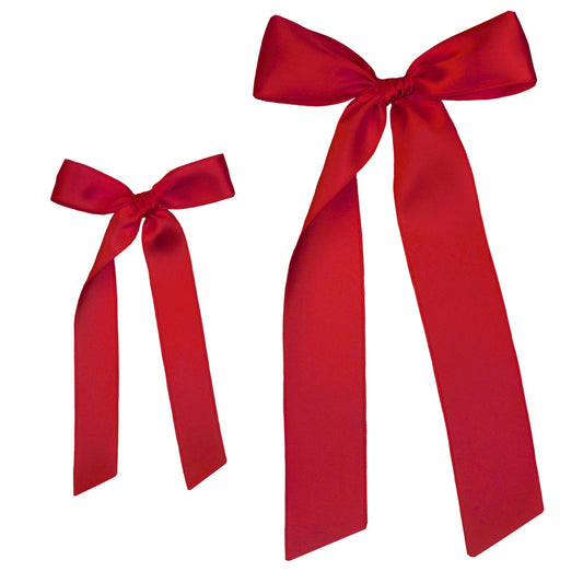 Satin Bow Ruby Sash Clip