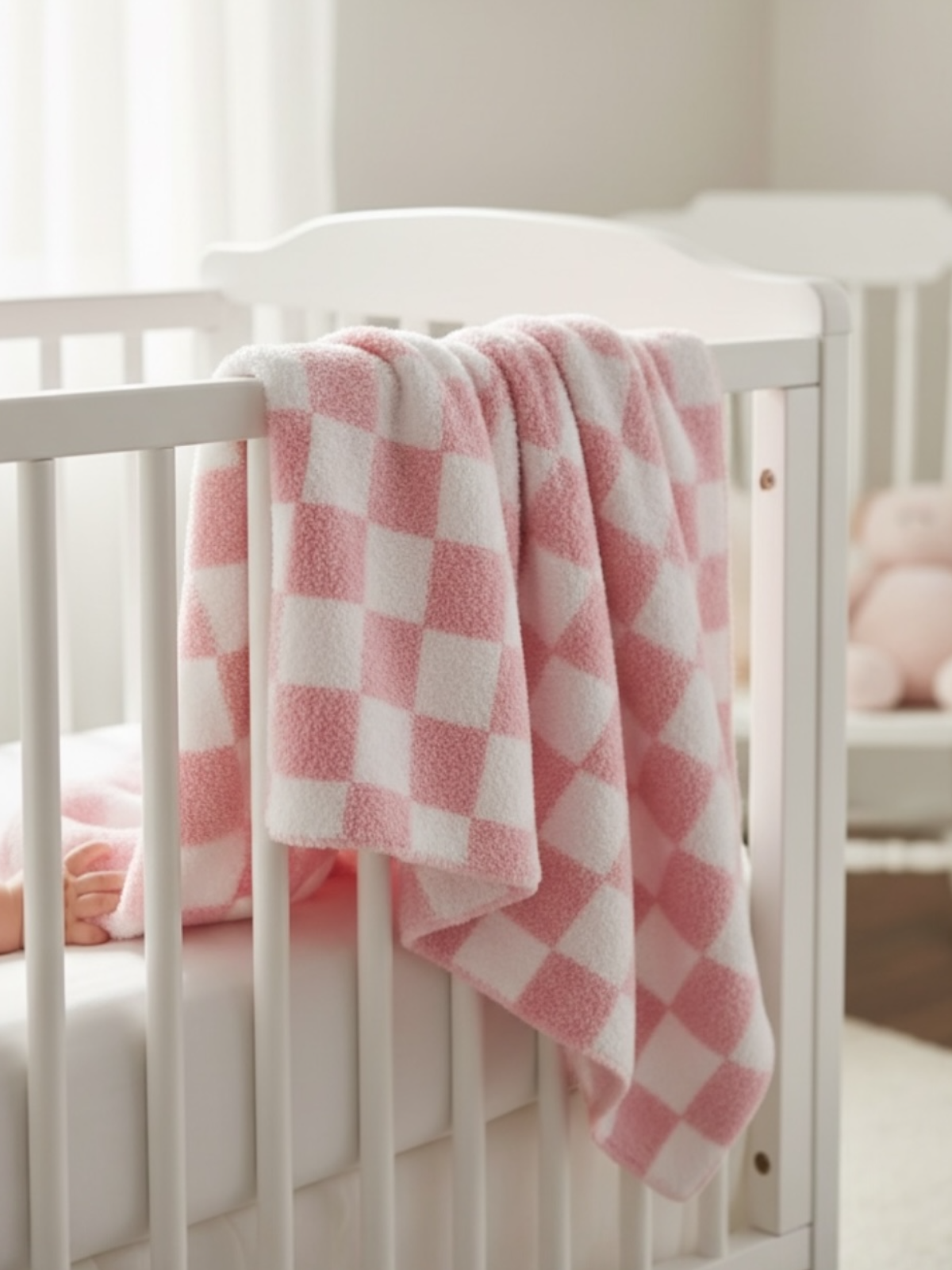 SpearmintLOVE - Phufy® Bliss Checkerboard Blanket, Strawberry