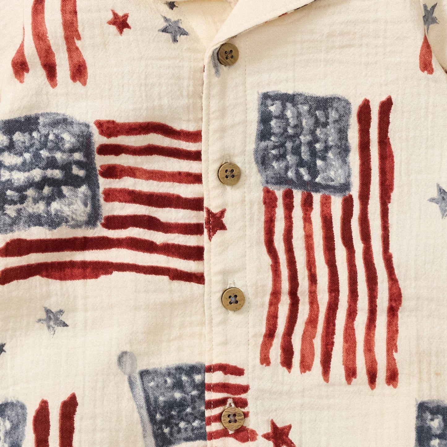 American Flag Baby Boy Romper