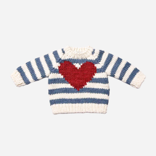 Stripe Big Heart Sweater Baby Boy Valentine's Blue