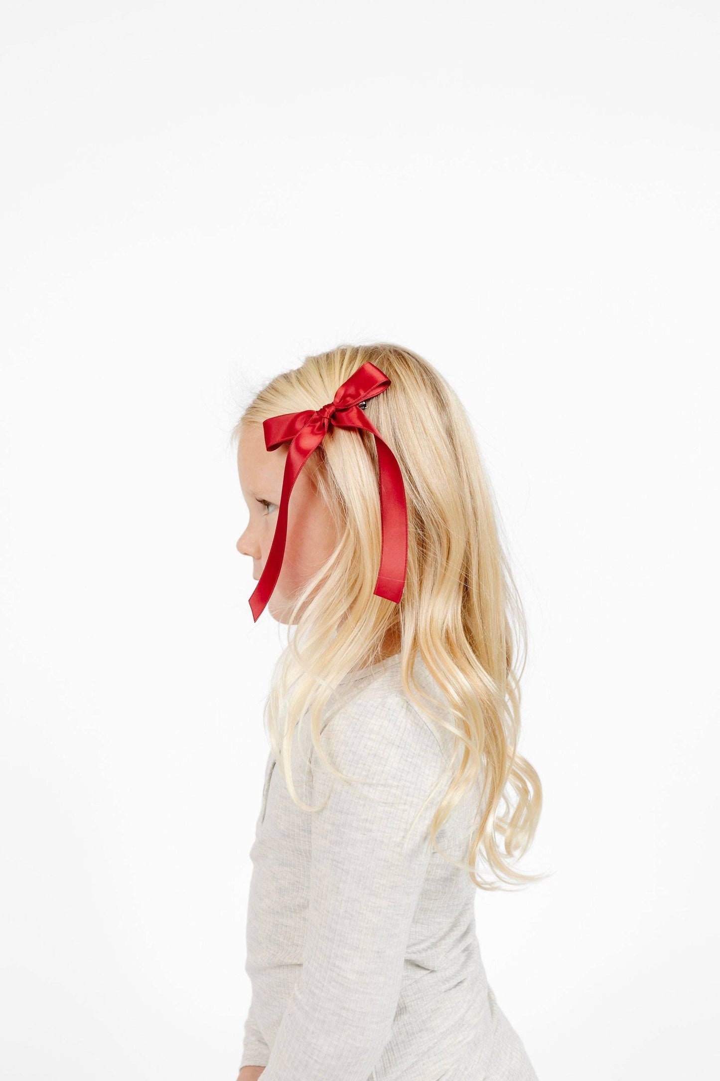 Satin Bow Ruby Sash Clip