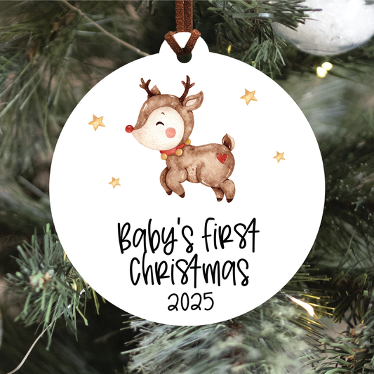 Baby's First Christmas Ornament 2025 | Reindeer