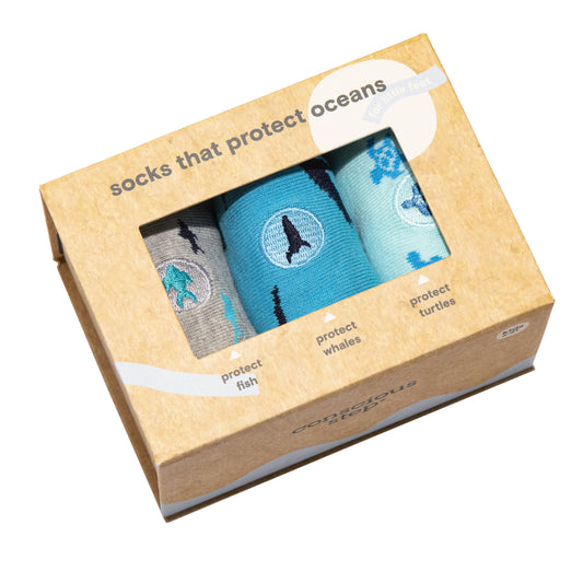 Boxed Set Kids Socks that Protect Oceans