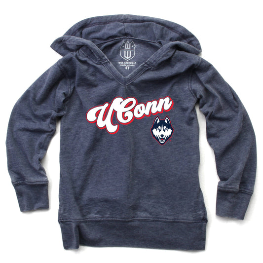UConn Huskies NCAA Girls VNeck Hoodie Tee