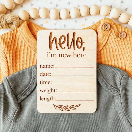 Baby Birth Announcement Sign - Hello World Branch Rectangle