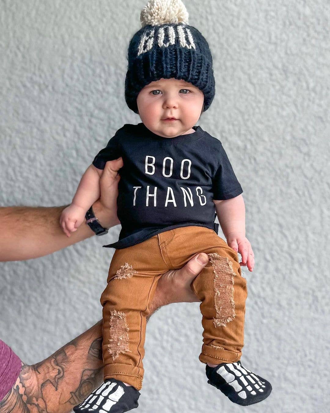 BOO Black Knit Halloween