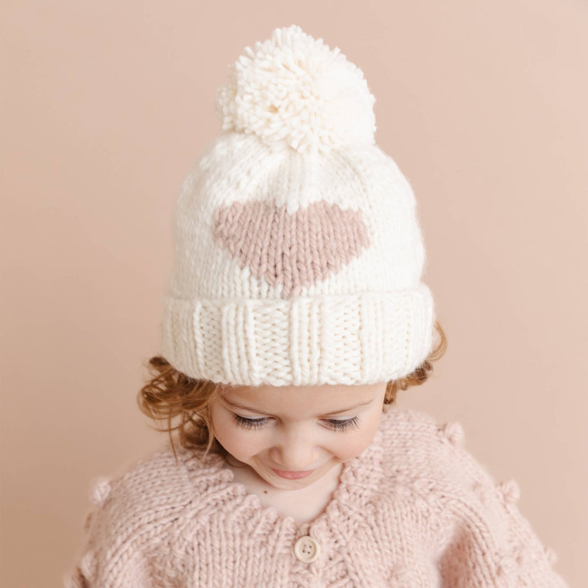 Heart Beanie Blush Winter Fall Baby Girls Clothing Hat