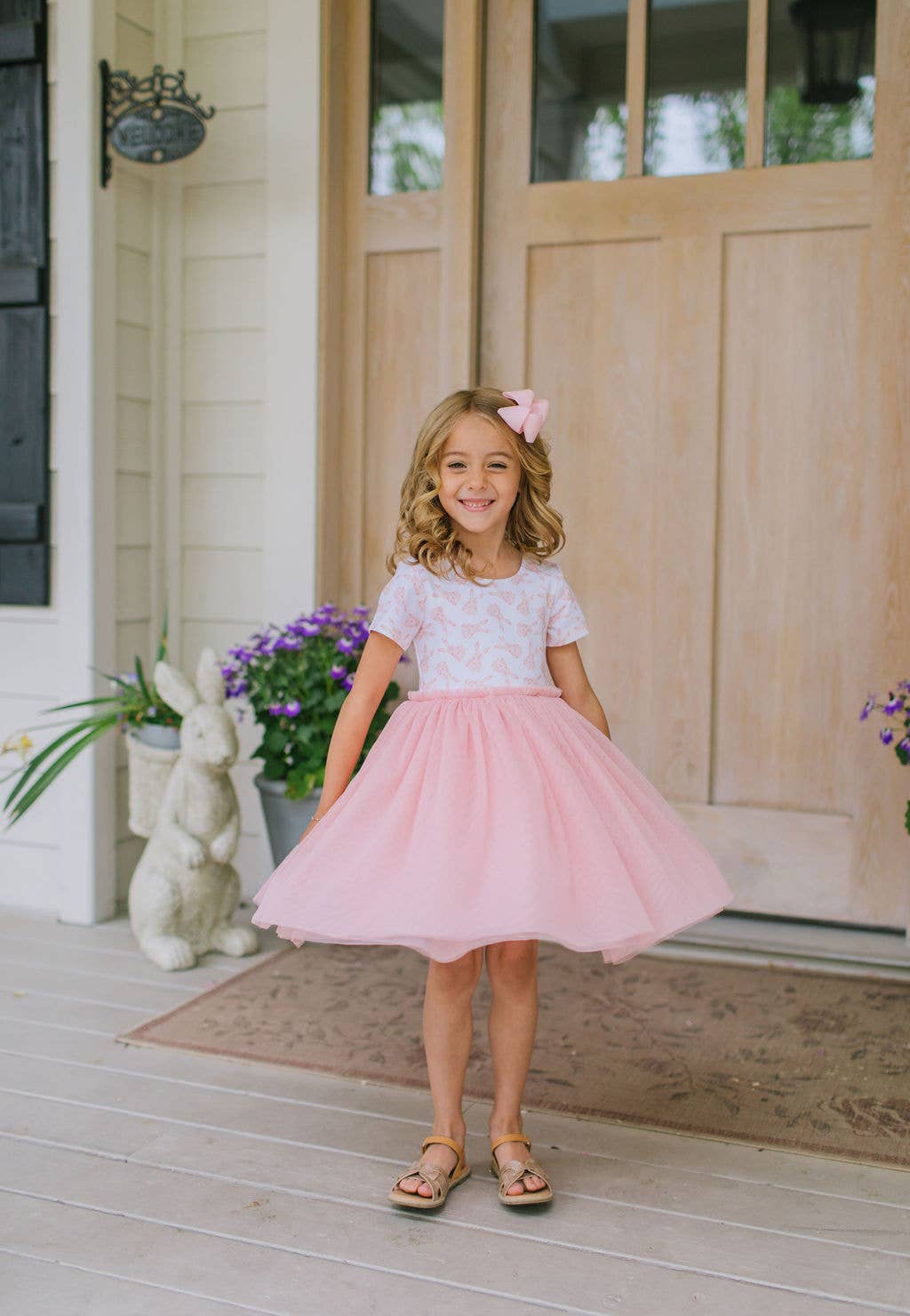 Tutu Dress in Ditsy Bunny