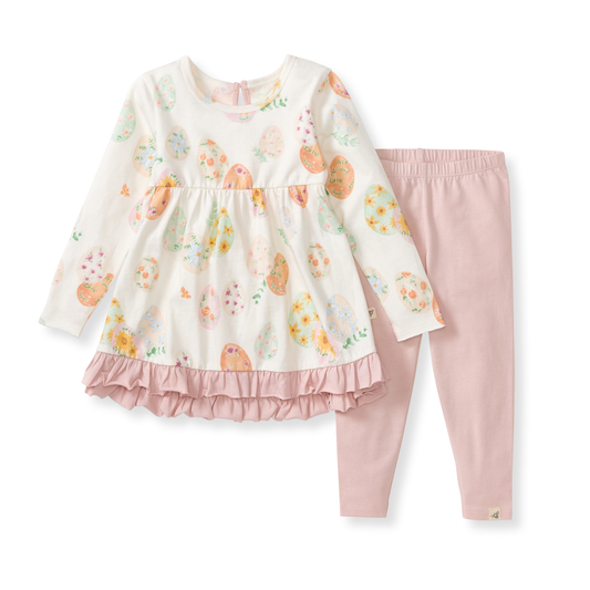 Floral Easter Eggs Tunic & Pants Set