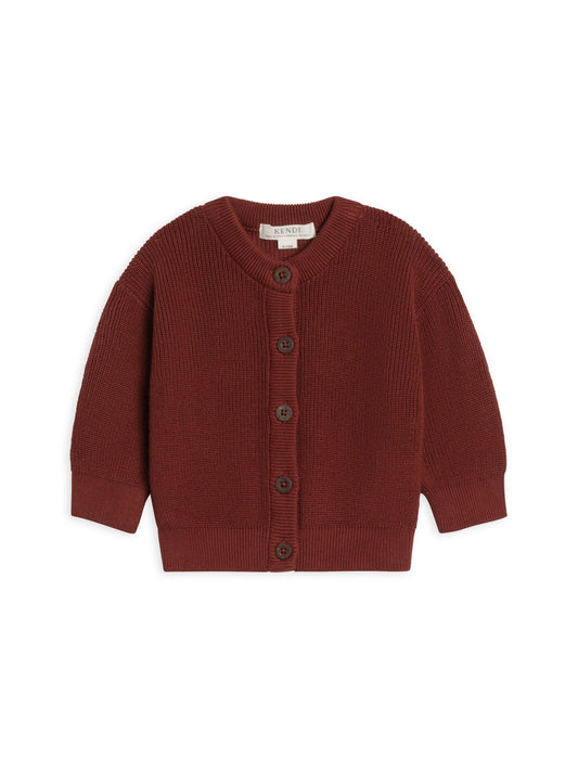 Colored Organics -  Ellis Sweater Knit Cardigan - Garnet