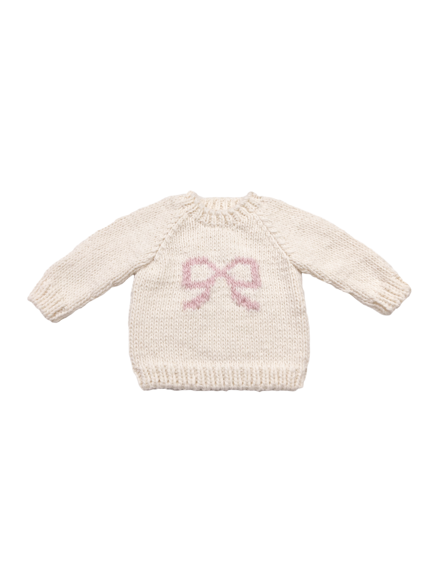Bow Sweater White Pink Baby Kid Girl Pullover