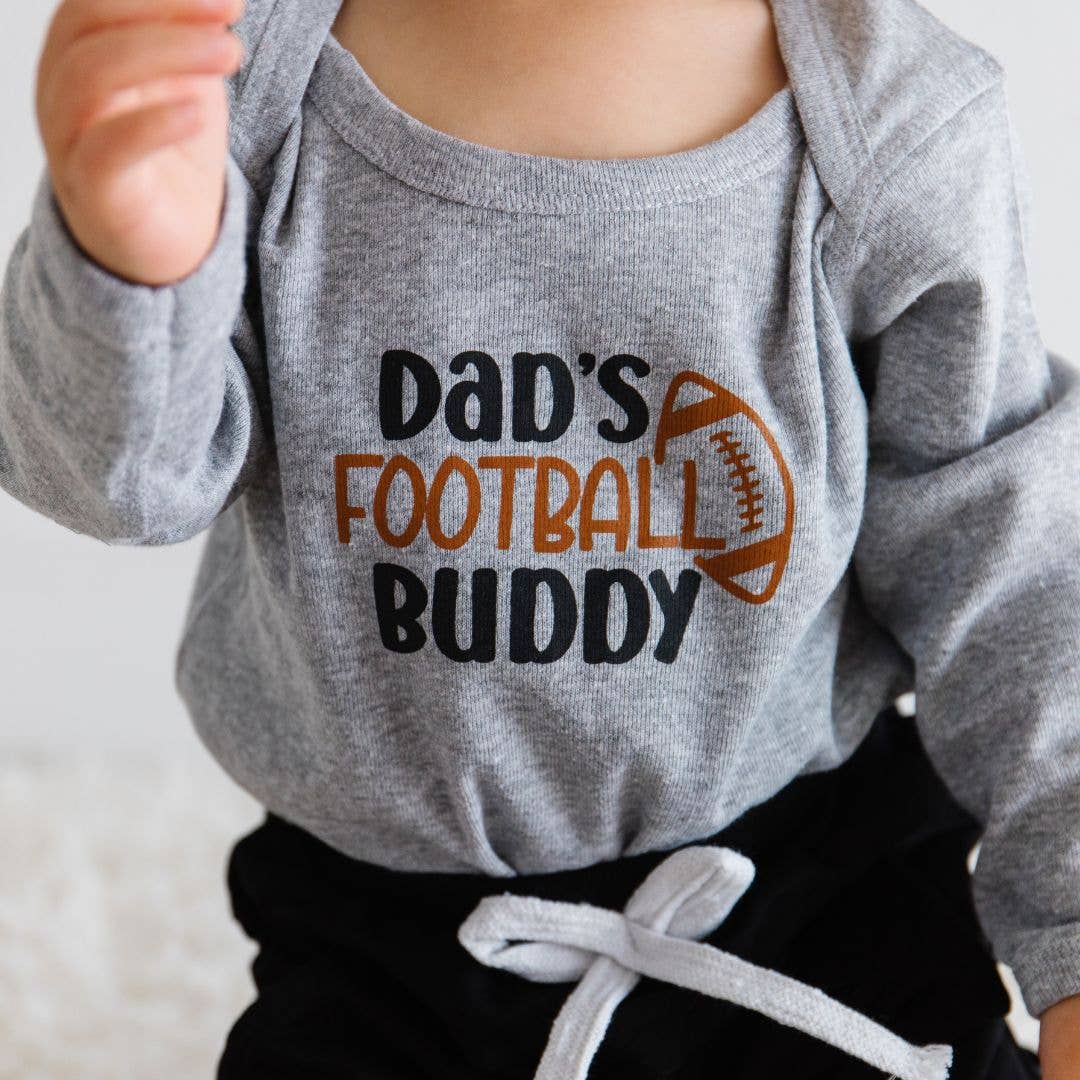 Dad's Football Buddy Black & Brown Long Sleeve Bodysuit