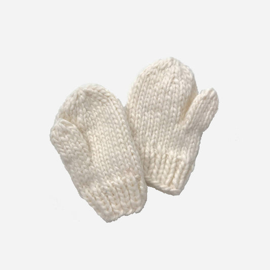 Cream Classic Mittens