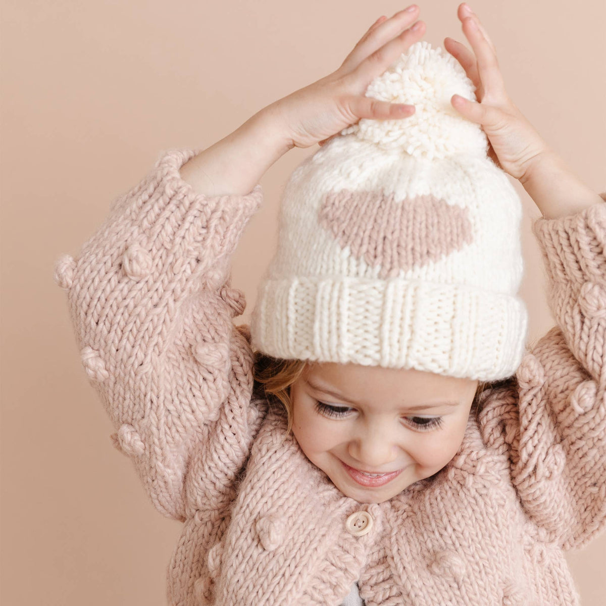 Heart Beanie Blush Winter Fall Baby Girls Clothing Hat