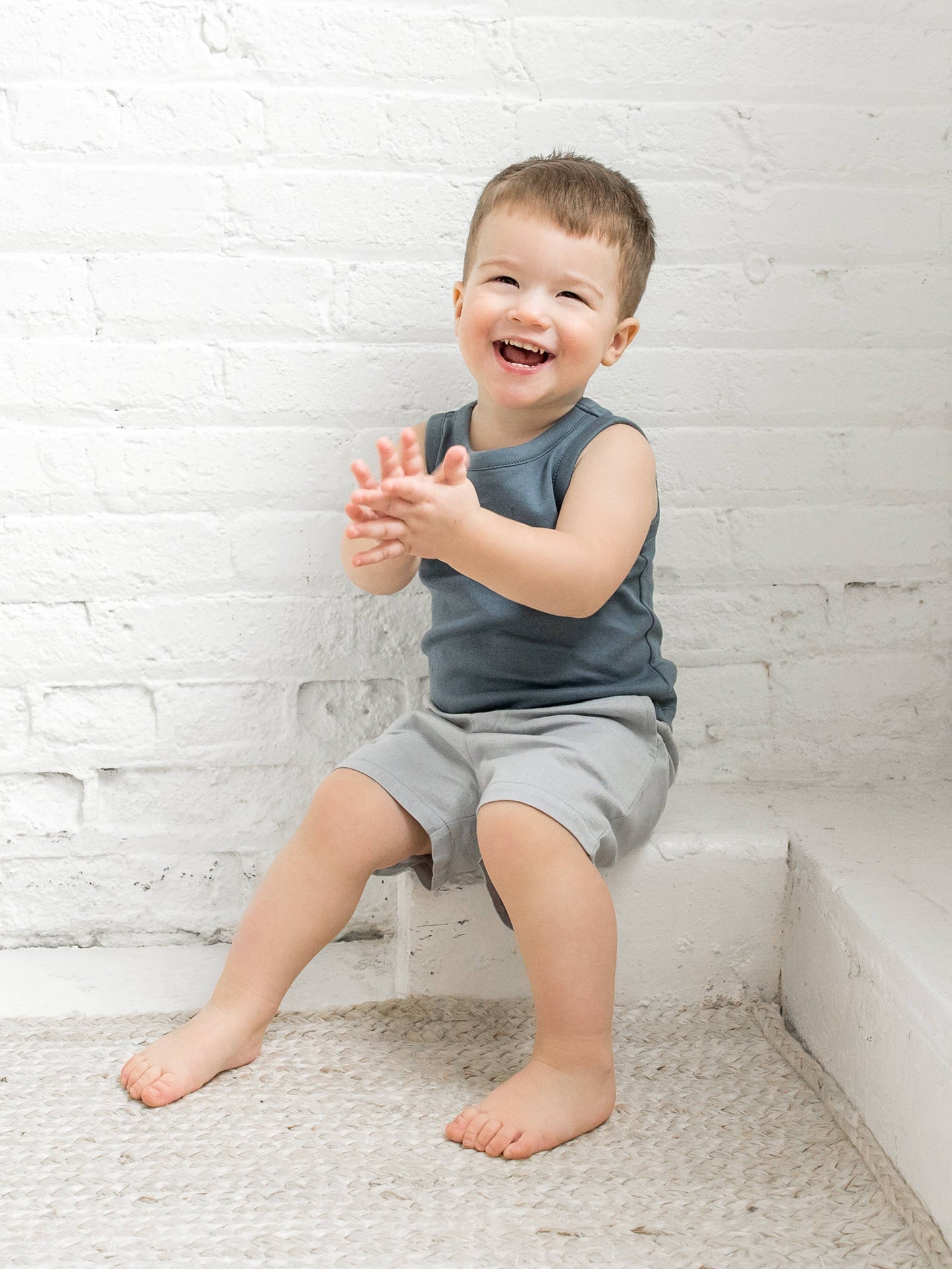 Baby and Kids Gavin Linen Shorts - Mist
