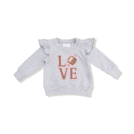 Ruffle Sweatshirt with Love Patch