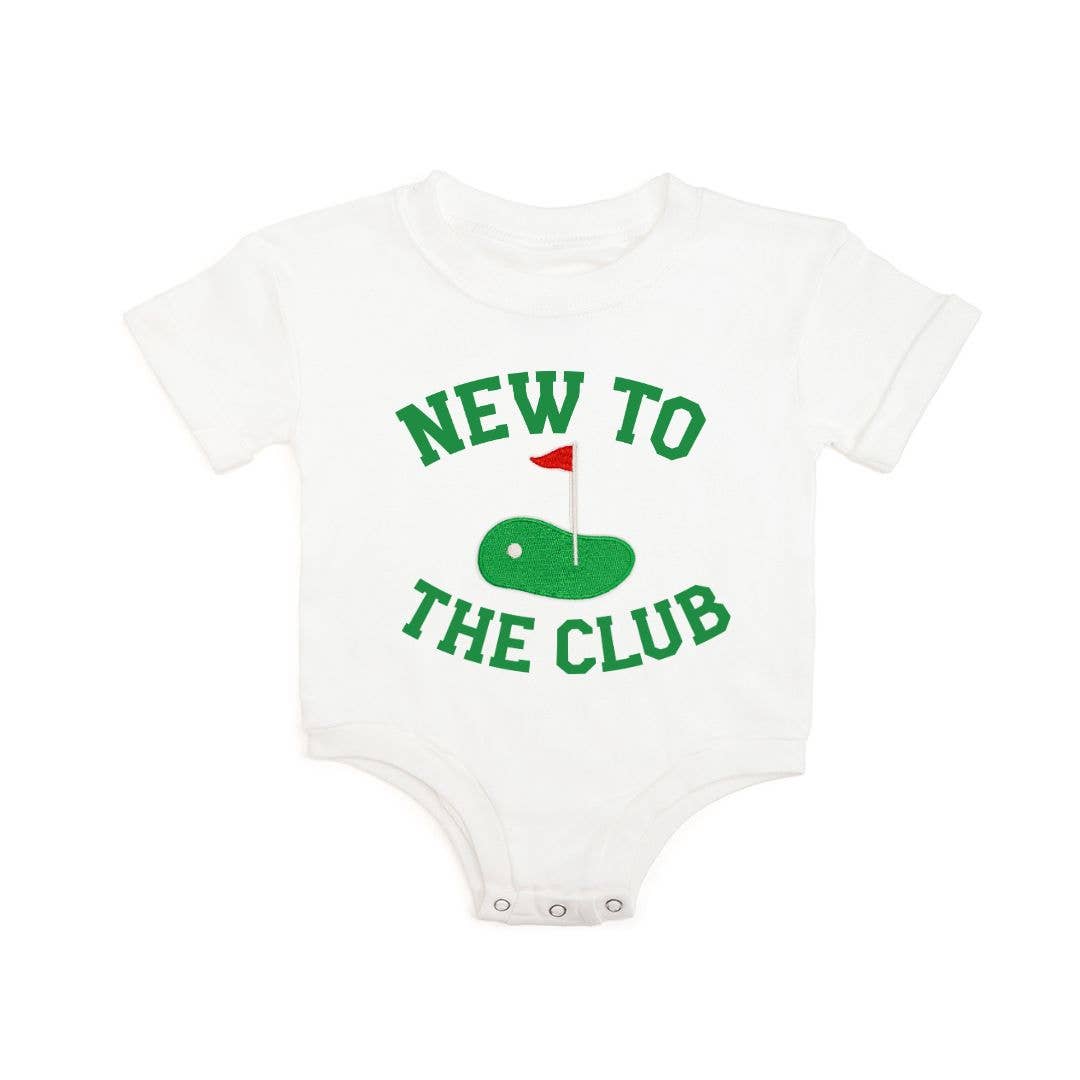 New To The Club Patch Short Sleeve Romper - Baby Clothes