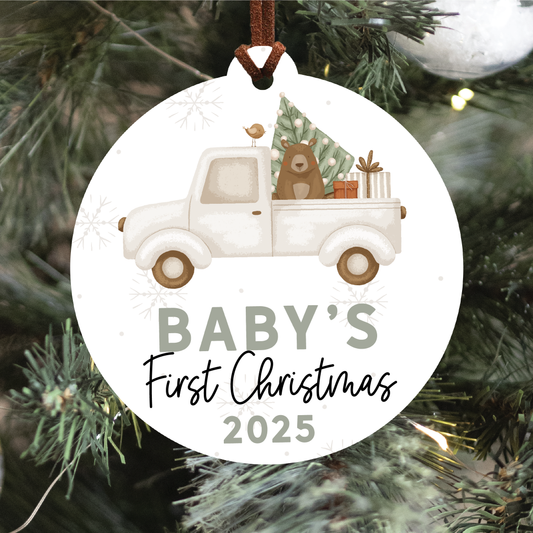 Baby's First Christmas Ornament 2025 | Cream Truck