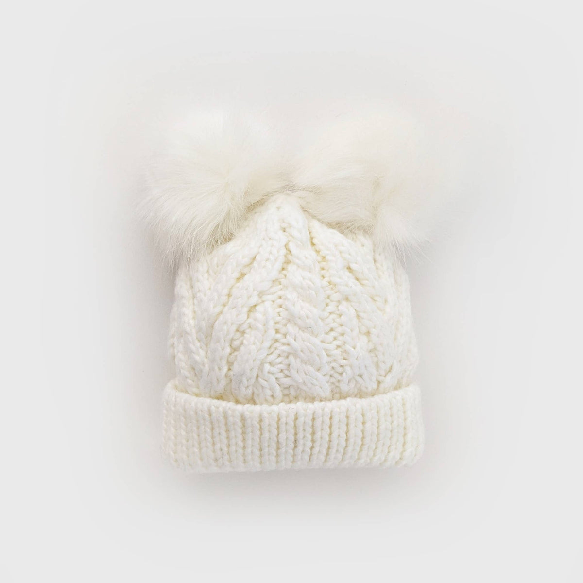 Winter White Fluffer Beanie Hat Baby & Kids