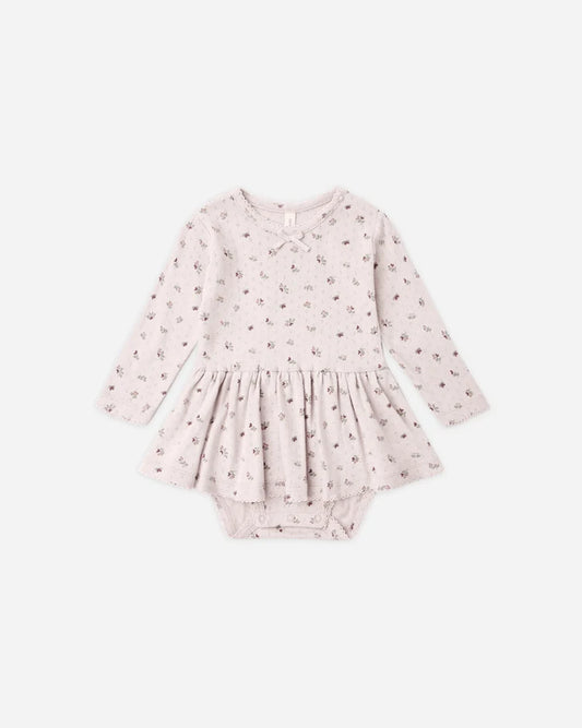 Pointelle Skirted Bodysuit Heart Ditsy