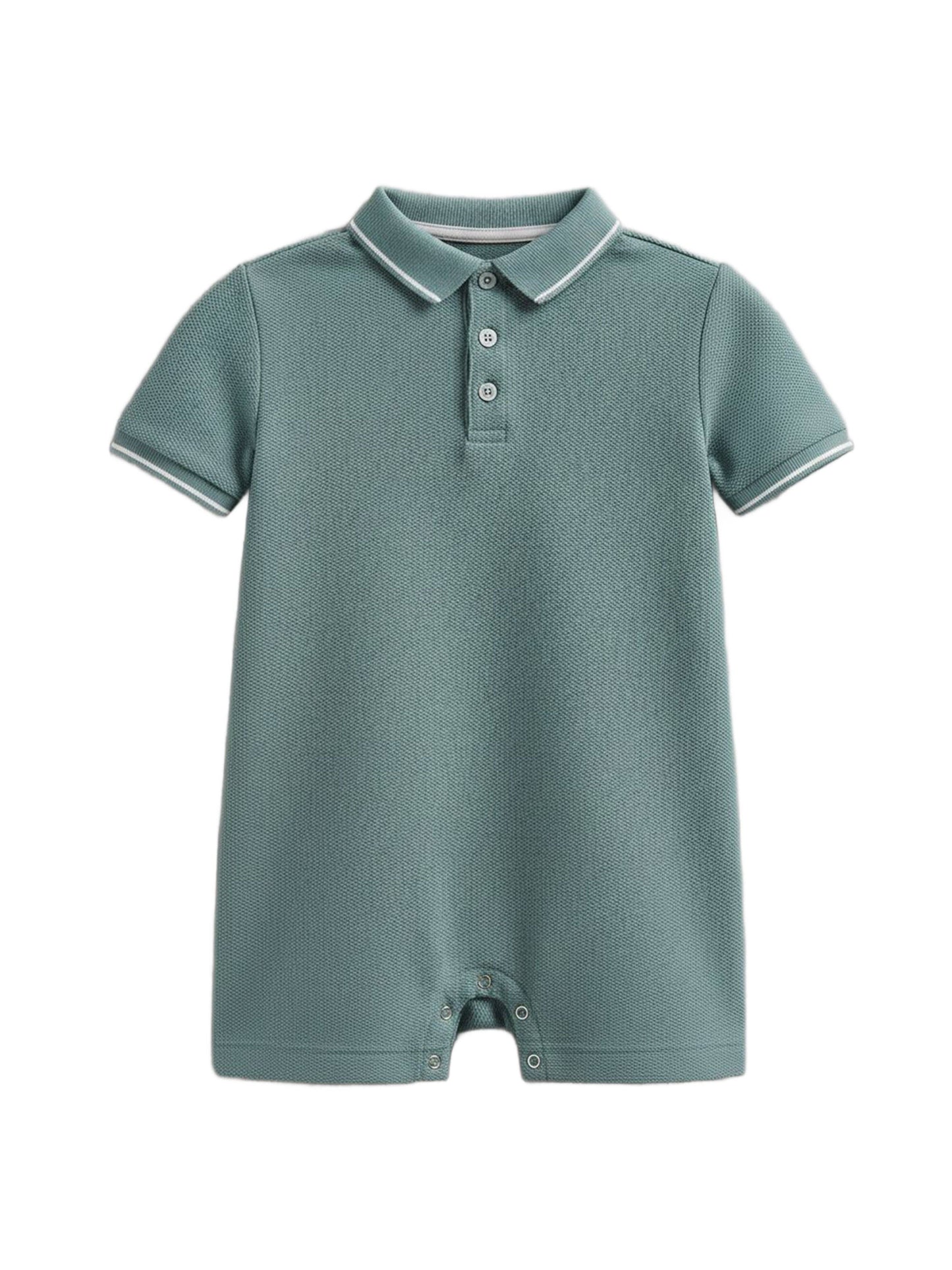 Colored Organics - Walter Pique Polo Romper - Laguna