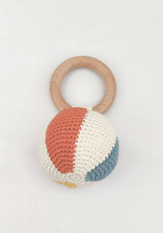 The Blueberry Hill - Teether Beach Cotton Crochet Rattle Ball