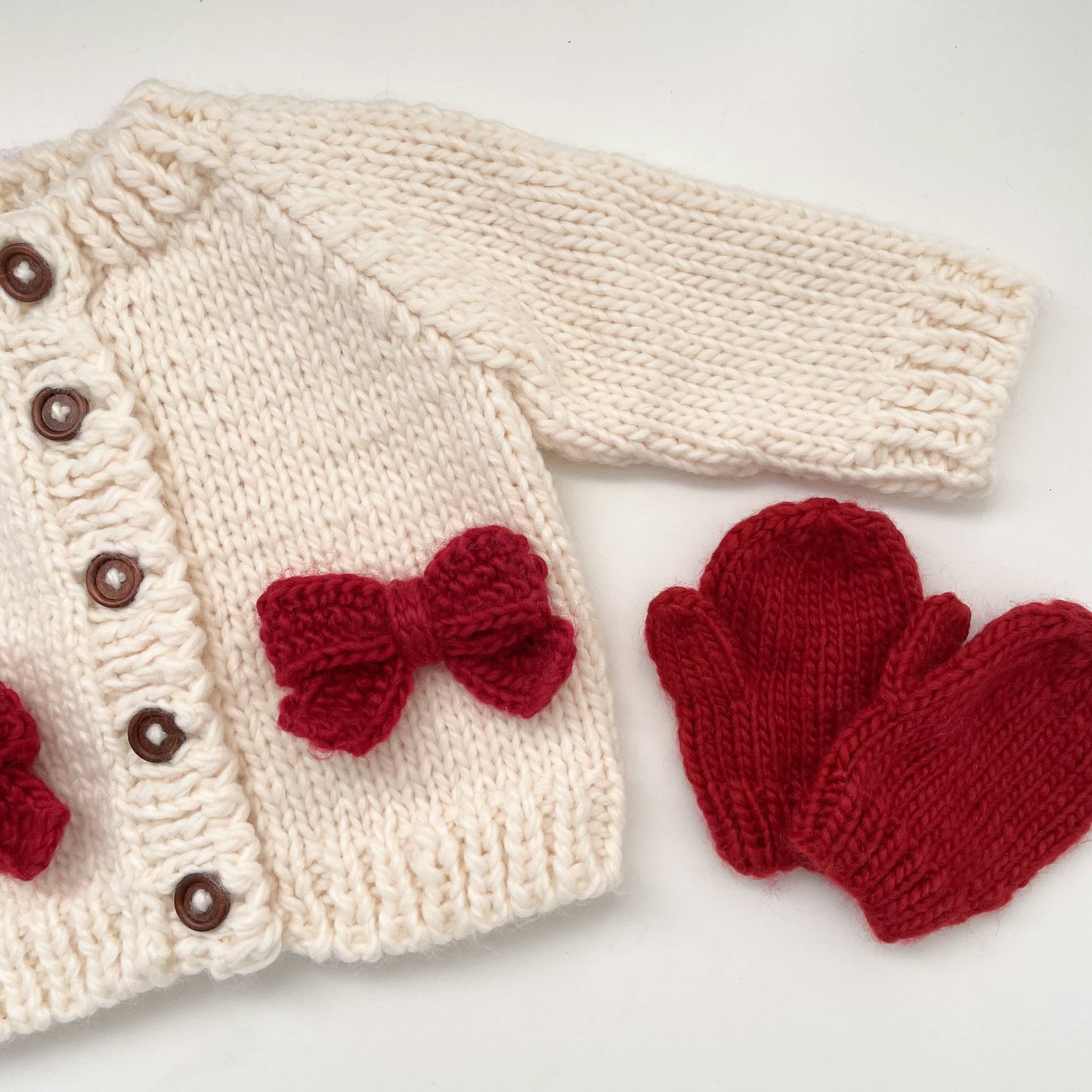 Red Bow Cardigan Kids Baby Sweater
