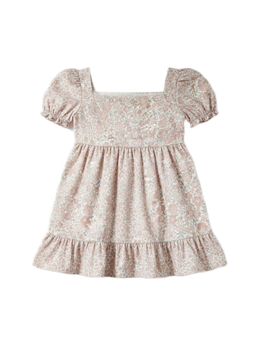 Celine Muslin Square Neck Dress - Belmont Floral / Shell + Powder
